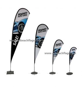 teardrop flags with different sizes